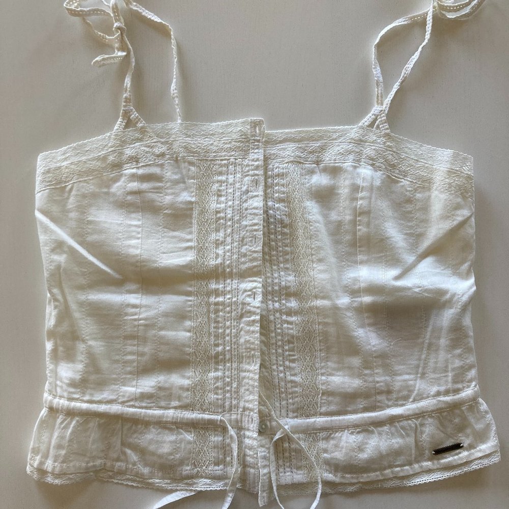 Ivory lace top with bow spaghetti straps - Abercrombie - M